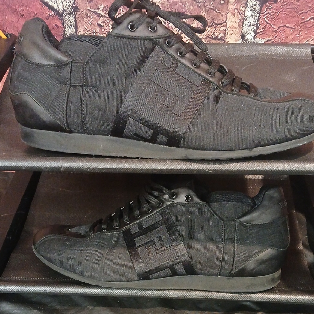 Fendi Dark Charcoal Monogram Sneakers